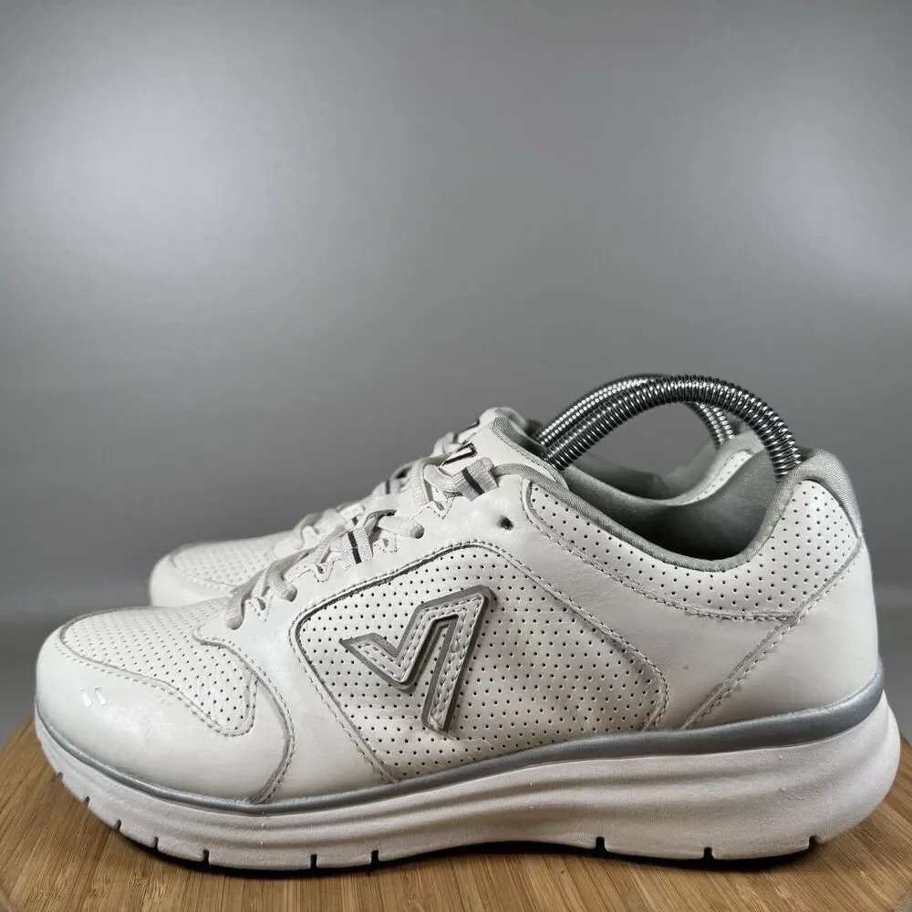 S Vionic Sneakers‎ Mens 8.5 White Revive Leather Trainers Walking Gym Workout